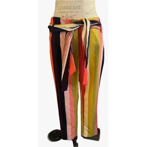 NY & Comp 7th Avenue Design Studio Wide leg High Waist pant, Color Stripes, 10